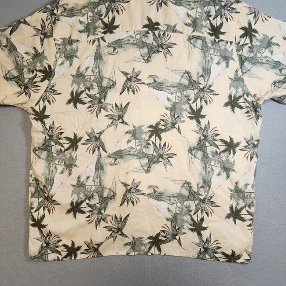 Natural Issue Mens Shirt Beige Floral Hawaiin XL Short Sleeve Button Up - Picture 15 of 16